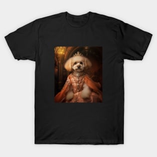 Graceful Apricot Bichon Frisé - Medieval Spanish Princess T-Shirt